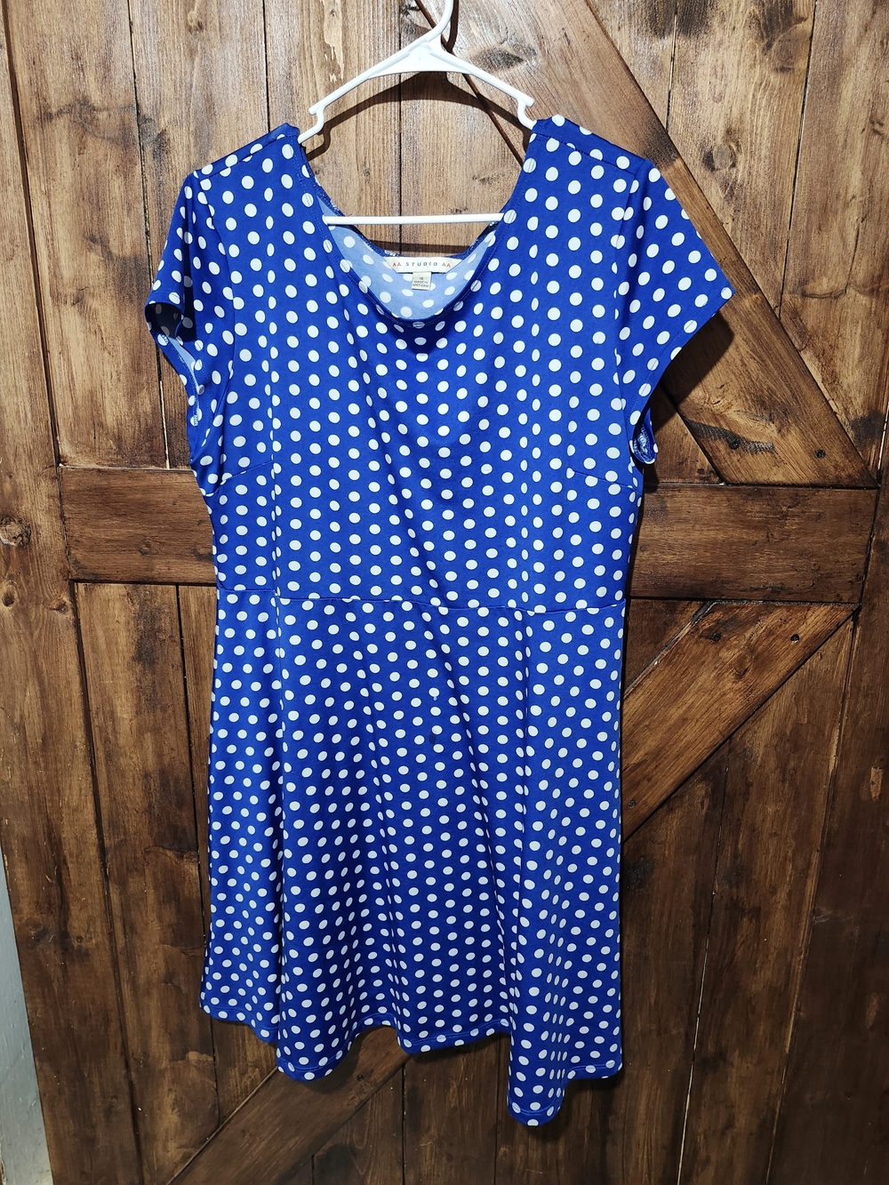 Aa Studio Blue and White Polka Dot Dress